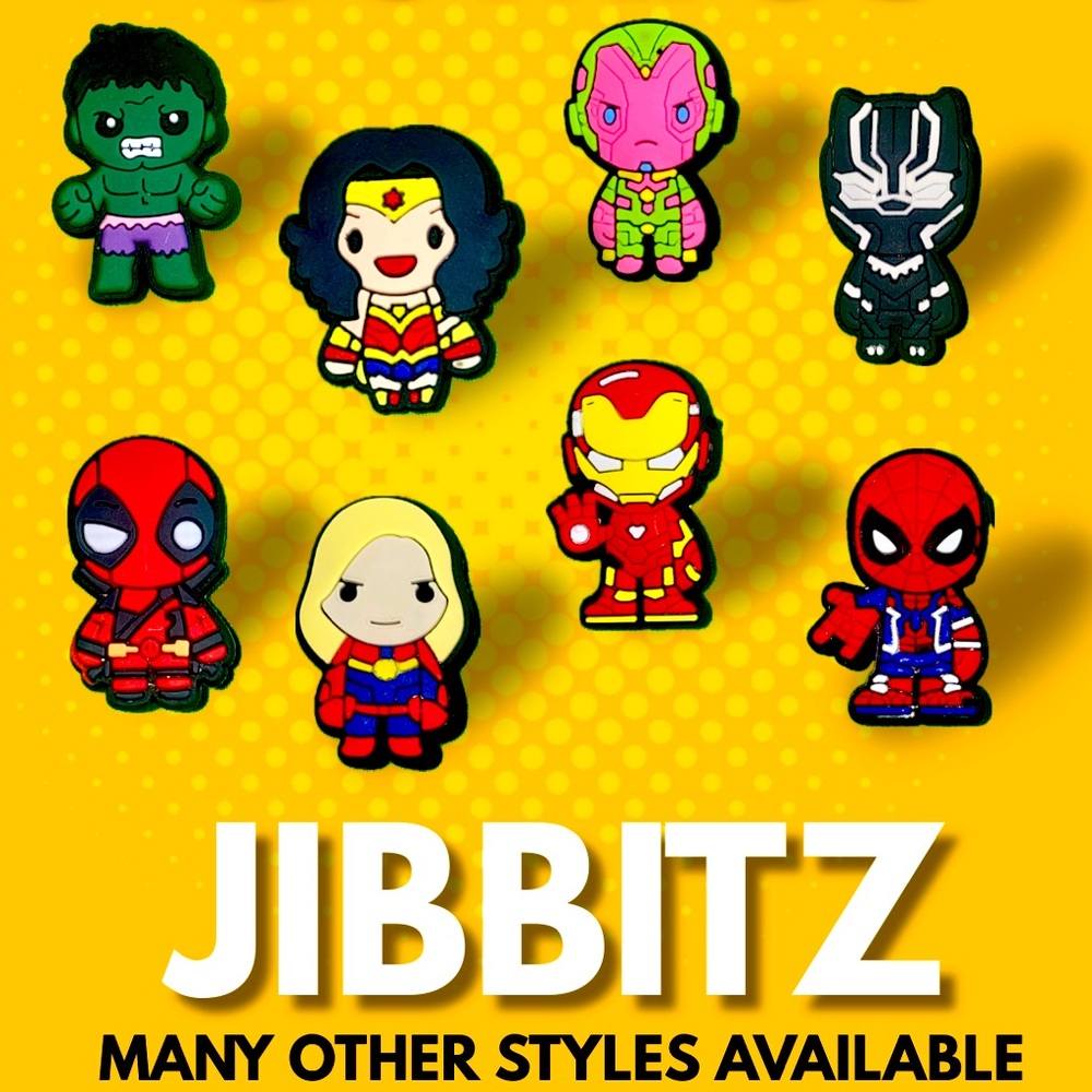Crocs Charms Jibbitz NEW 8 Piece Set Marvel Comics